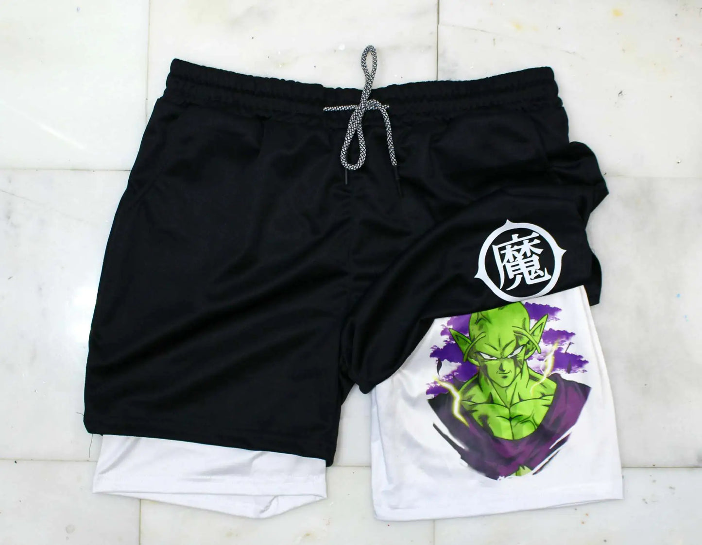 Summer Men's Double Layer Berserk Print Shorts
