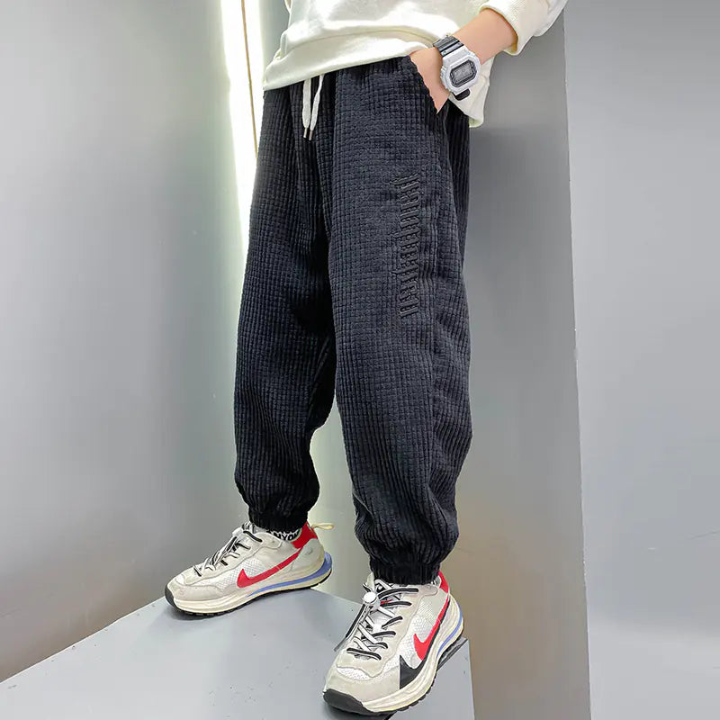 Thickened Velvet Casual Pants for Boys and Kids