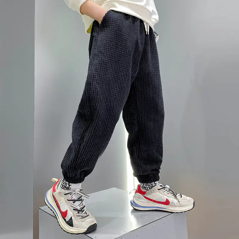 Thickened Velvet Casual Pants for Boys and Kids