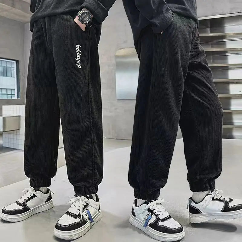 Thickened Velvet Casual Pants for Boys and Kids