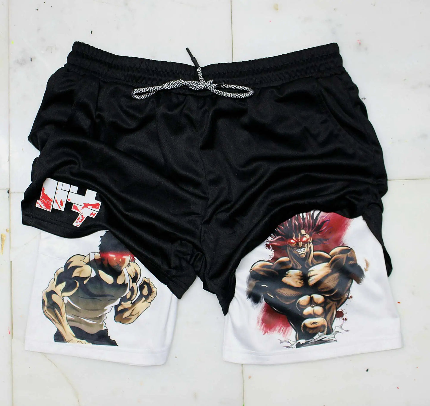 Summer Men's Double Layer Berserk Print Shorts