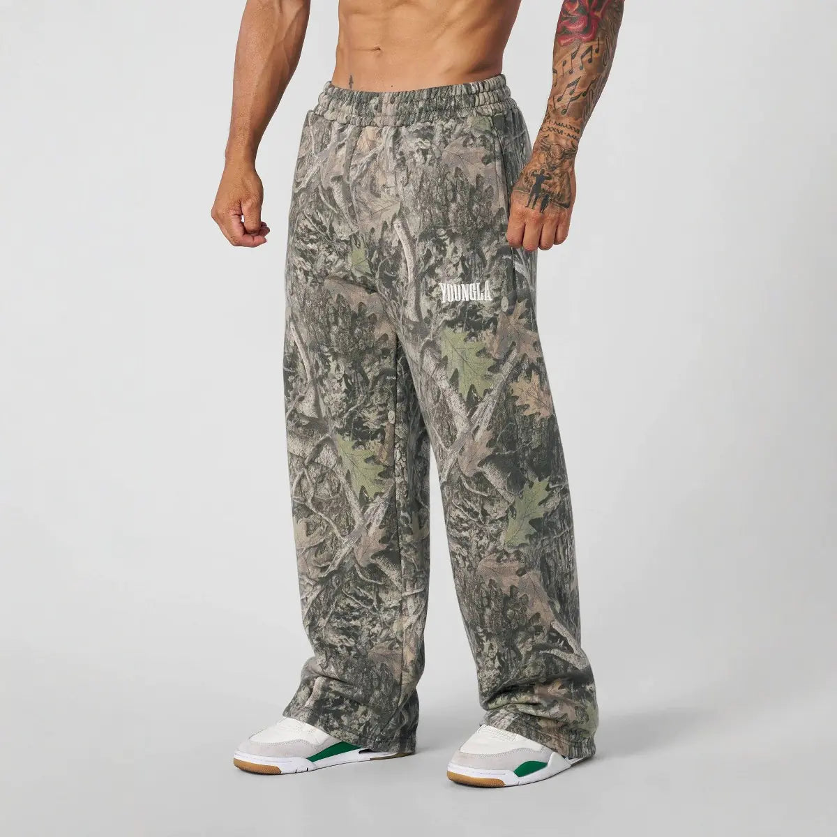 Camouflage Printing Straight-Leg Trousers