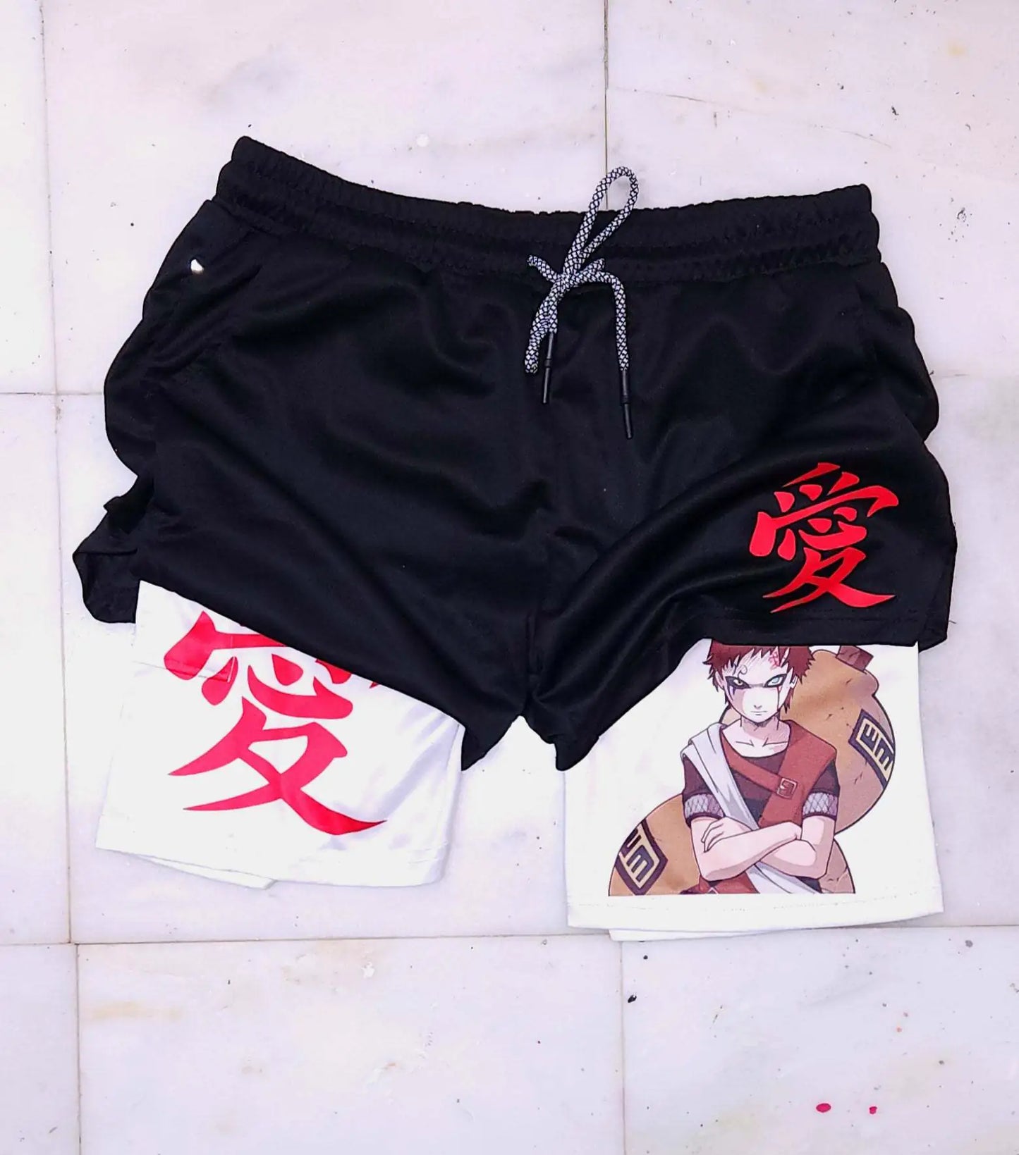 Summer Men's Double Layer Berserk Print Shorts