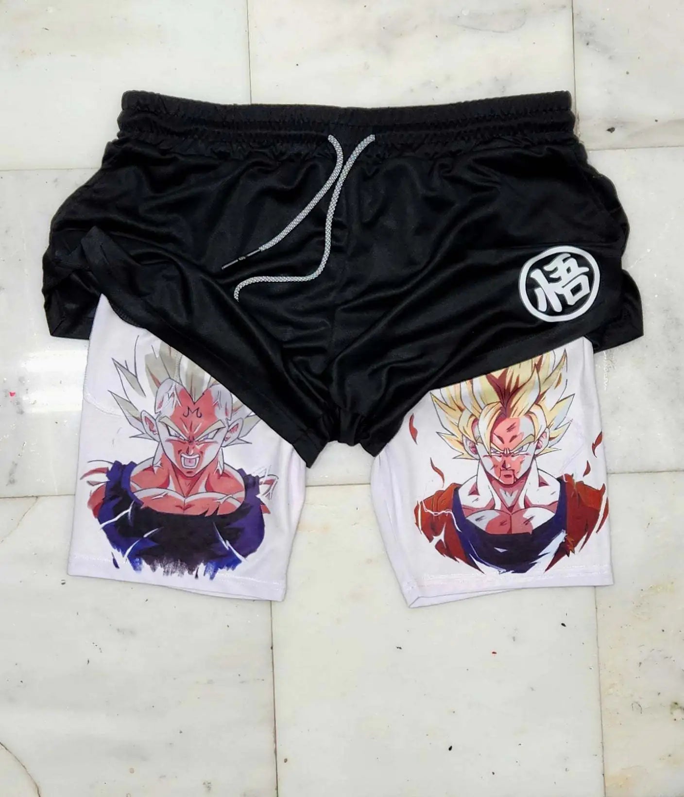 Summer Men's Double Layer Berserk Print Shorts