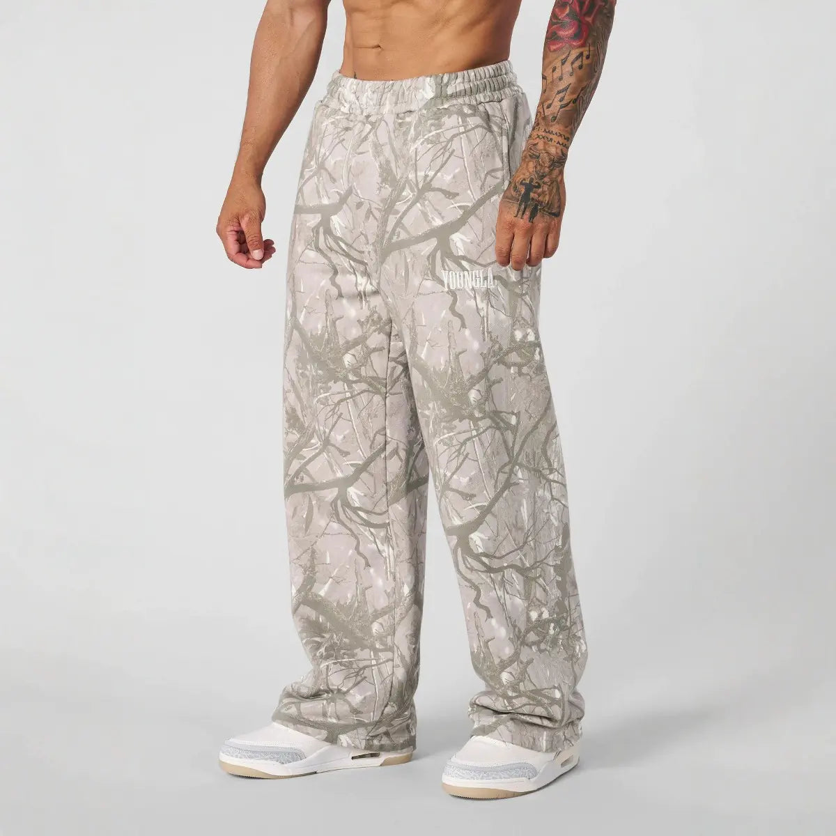 Camouflage Printing Straight-Leg Trousers