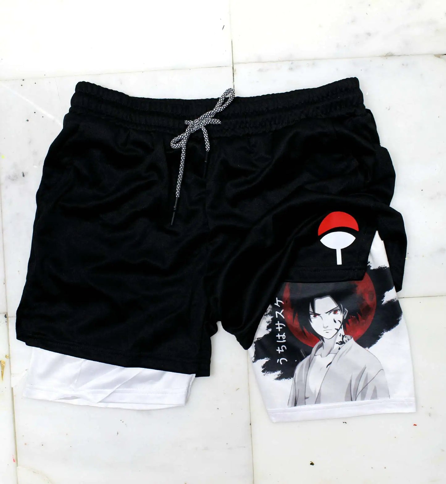 Summer Men's Double Layer Berserk Print Shorts